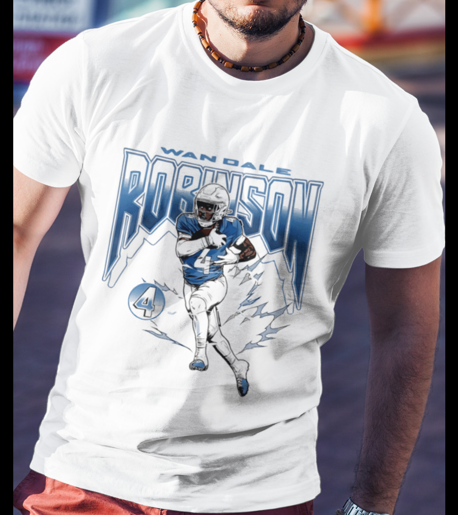 Wan'Dale Robinson 4 Tennessee Titans Lightning Burst T-Shirt