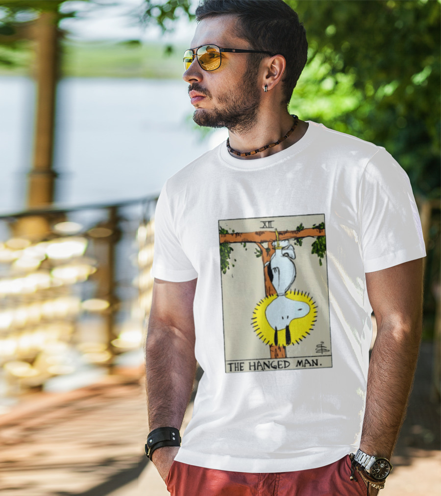 Snoopy The Hanged Man Tarot Card XII Peanuts T-Shirt