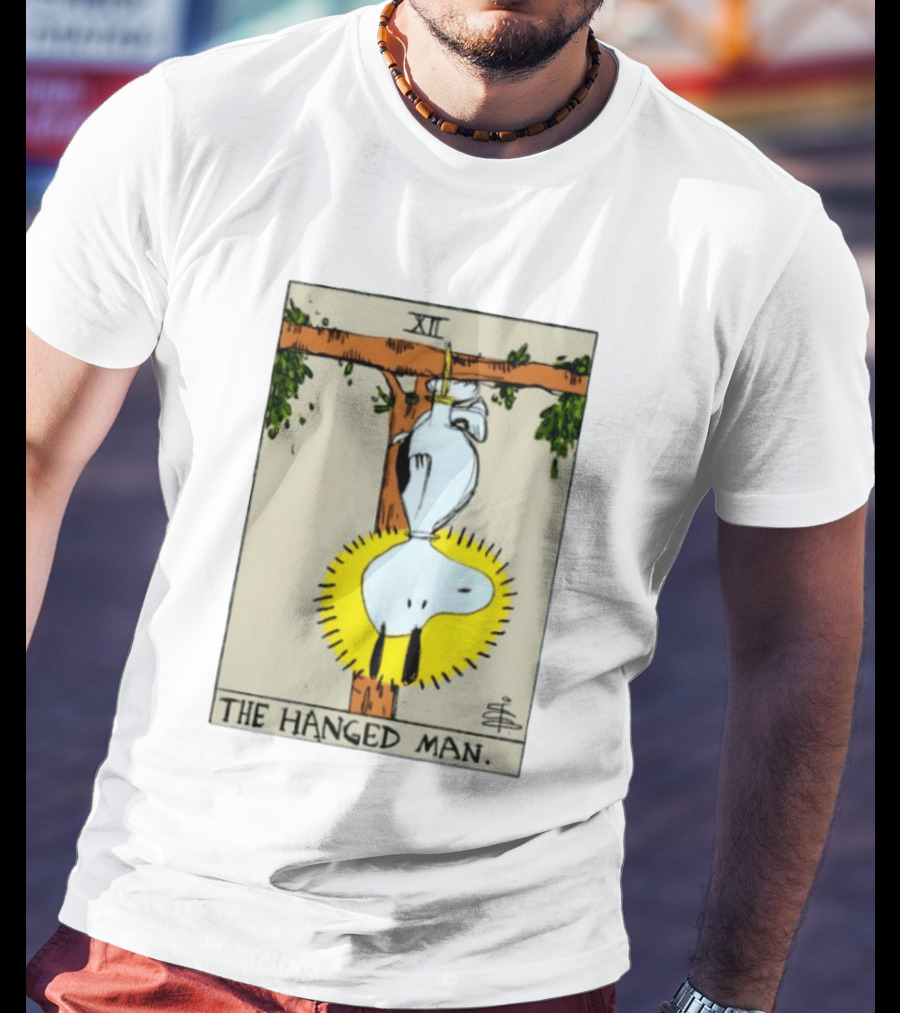 Snoopy The Hanged Man Tarot Card XII Peanuts T-Shirt