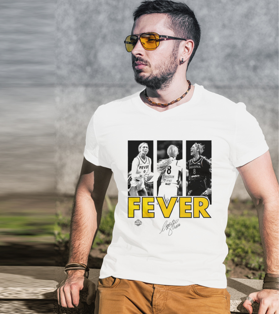 Sophie Cunningham Indiana Fever 8 Signature WNBA Player Collage T-Shirt