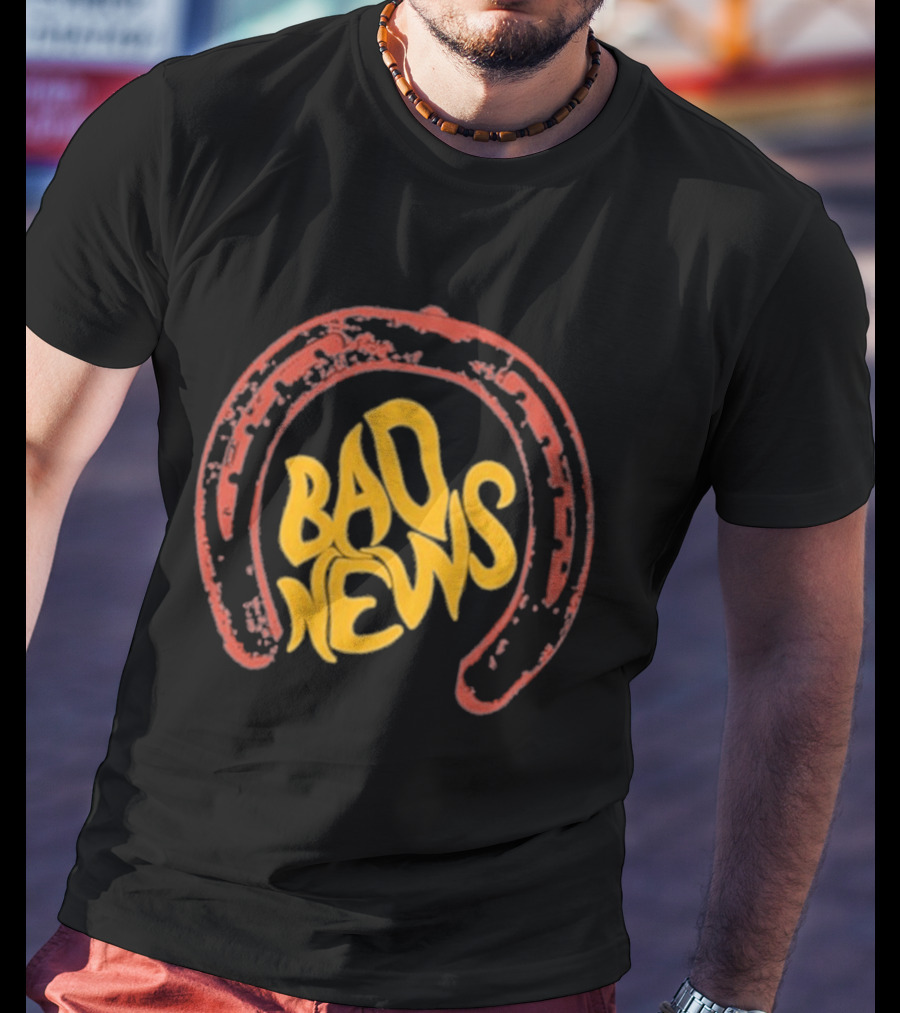 Bad News Horseshoe Icon Retro Vibe T-Shirt