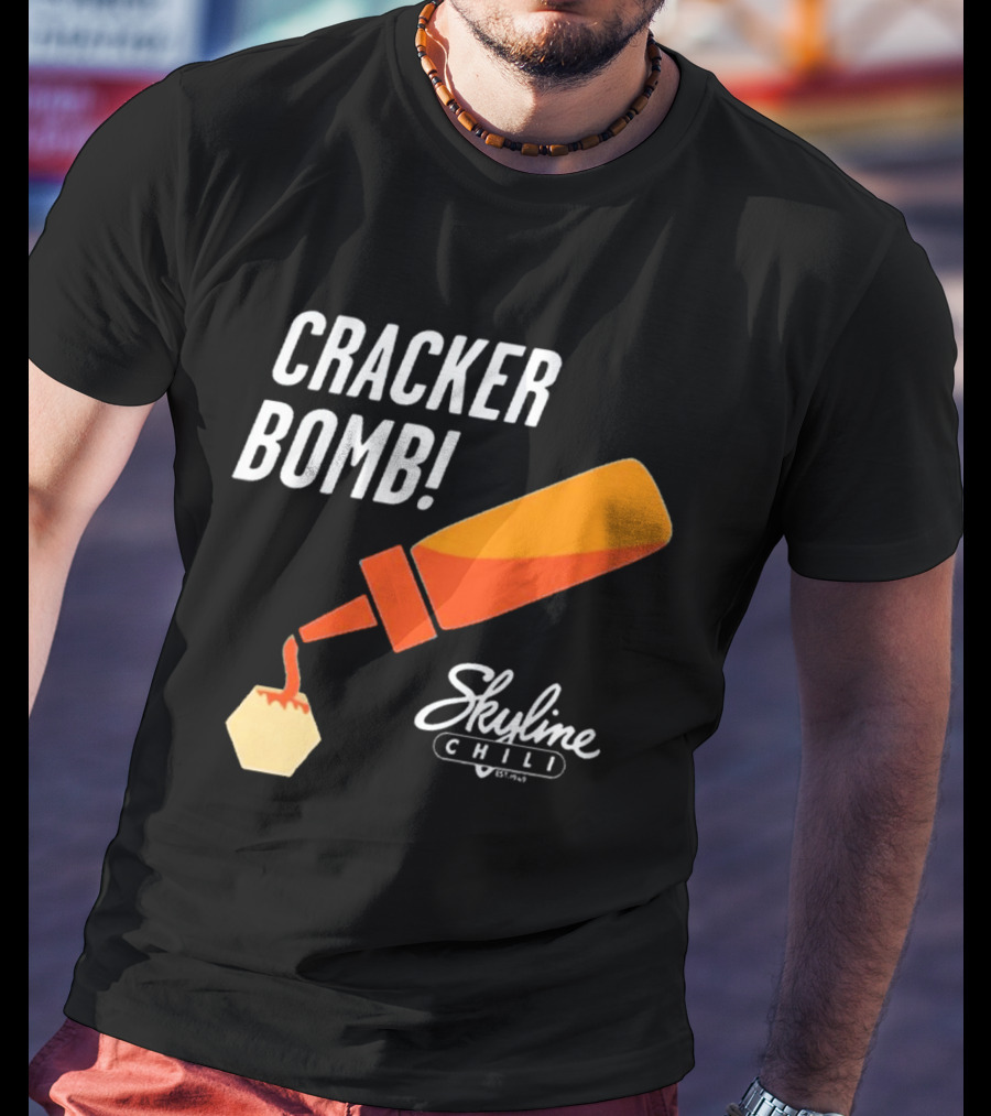 Cracker Bomb Skyline Chili Hot Sauce Fun T-Shirt