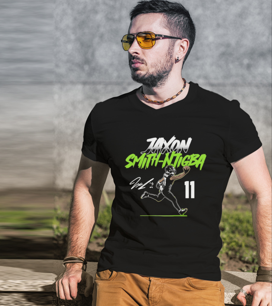 Jaxon Smith Njigba 11 Seahawks Player Pose 2026 T-Shirt