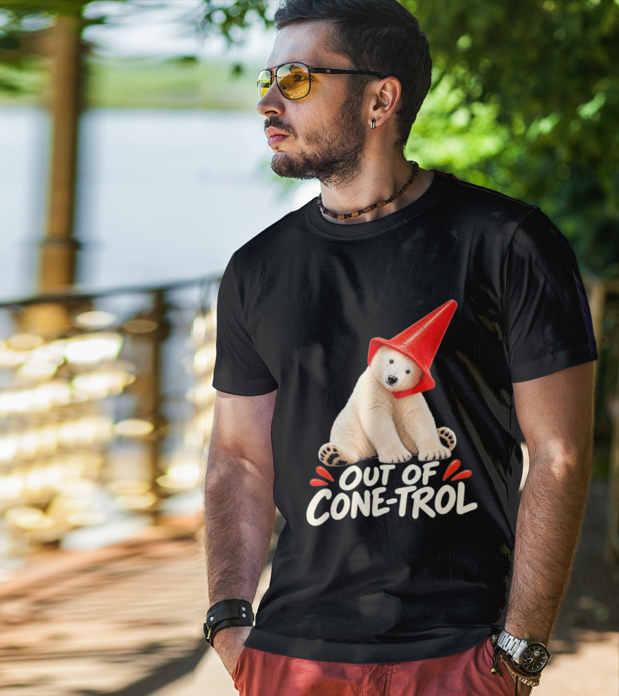 Out Of Cone Trol Polar Bear Traffic Cone Viral T-Shirt