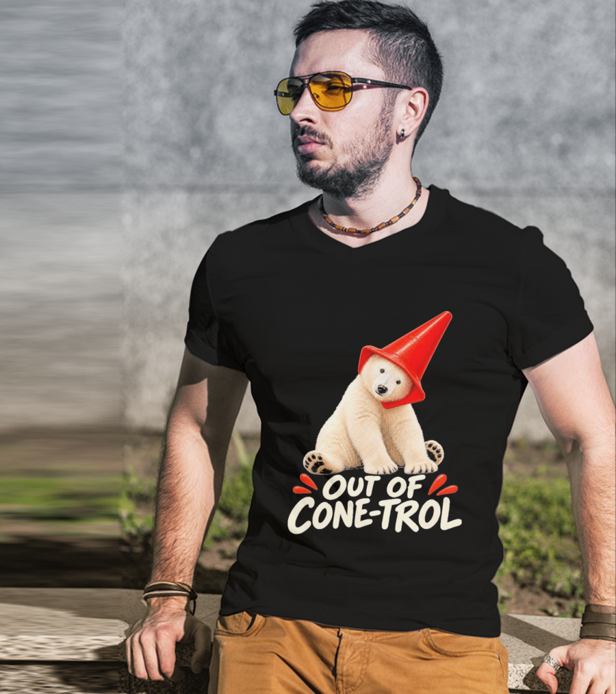 Out Of Cone Trol Polar Bear Traffic Cone Viral T-Shirt