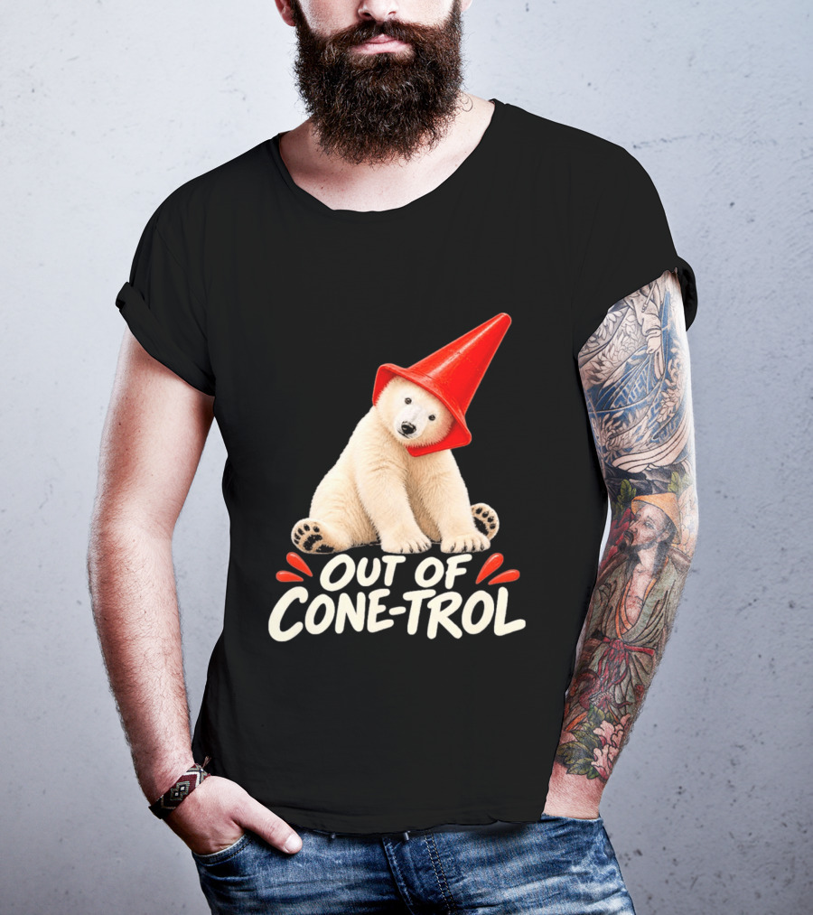 Out Of Cone Trol Polar Bear Traffic Cone Viral T-Shirt