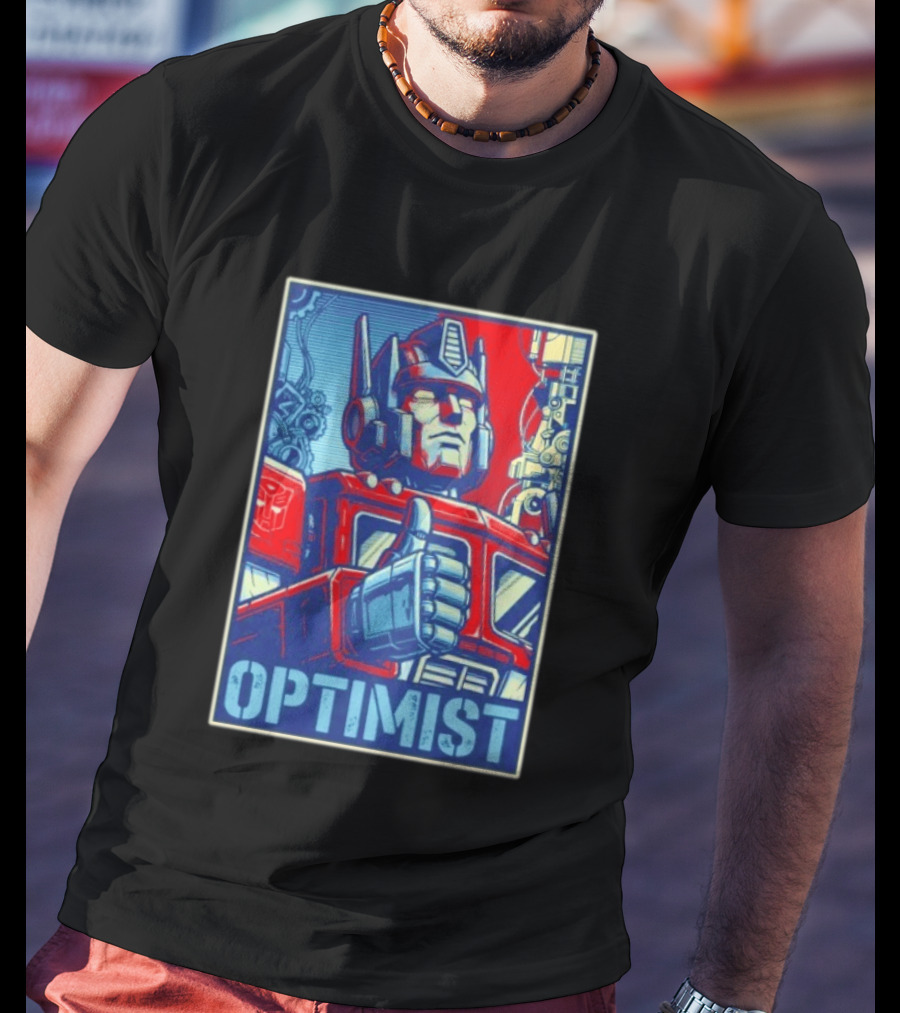 Optimus Prime Optimist Transformers Art Thumbs Up T-Shirt
