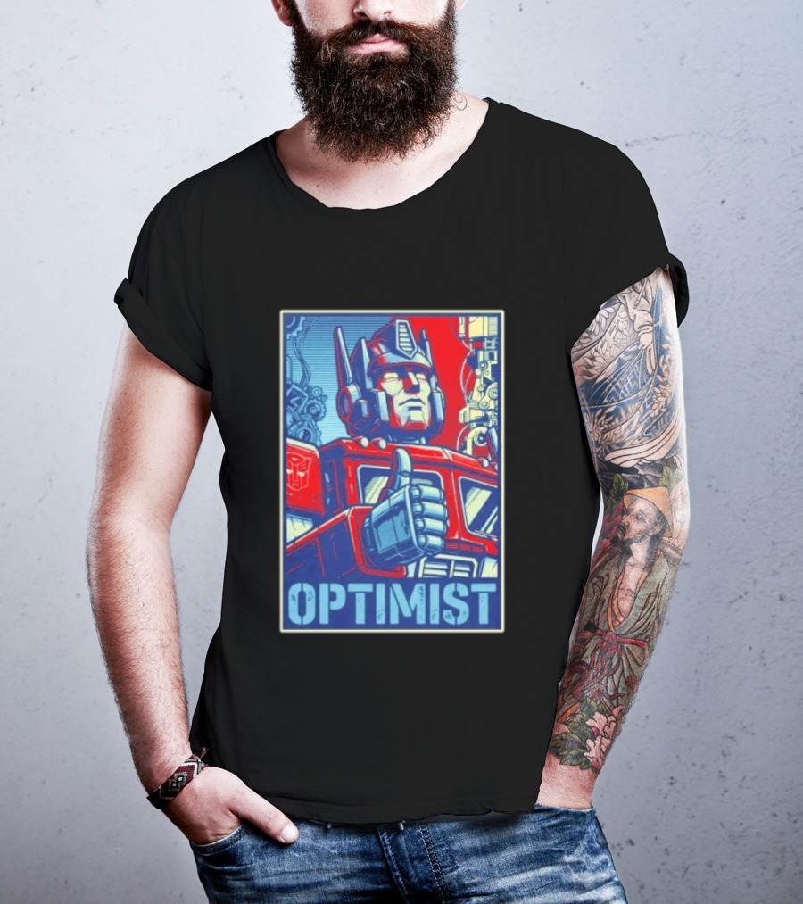 Optimus Prime Optimist Transformers Art Thumbs Up T-Shirt