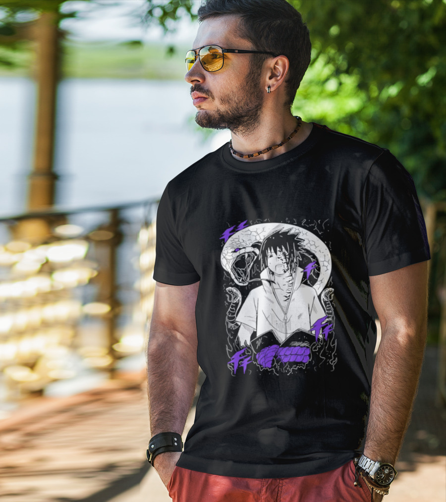 Sasuke Uchiha Orochimaru Snake Naruto Susanoo Mangekyo Sharingan T-Shirt