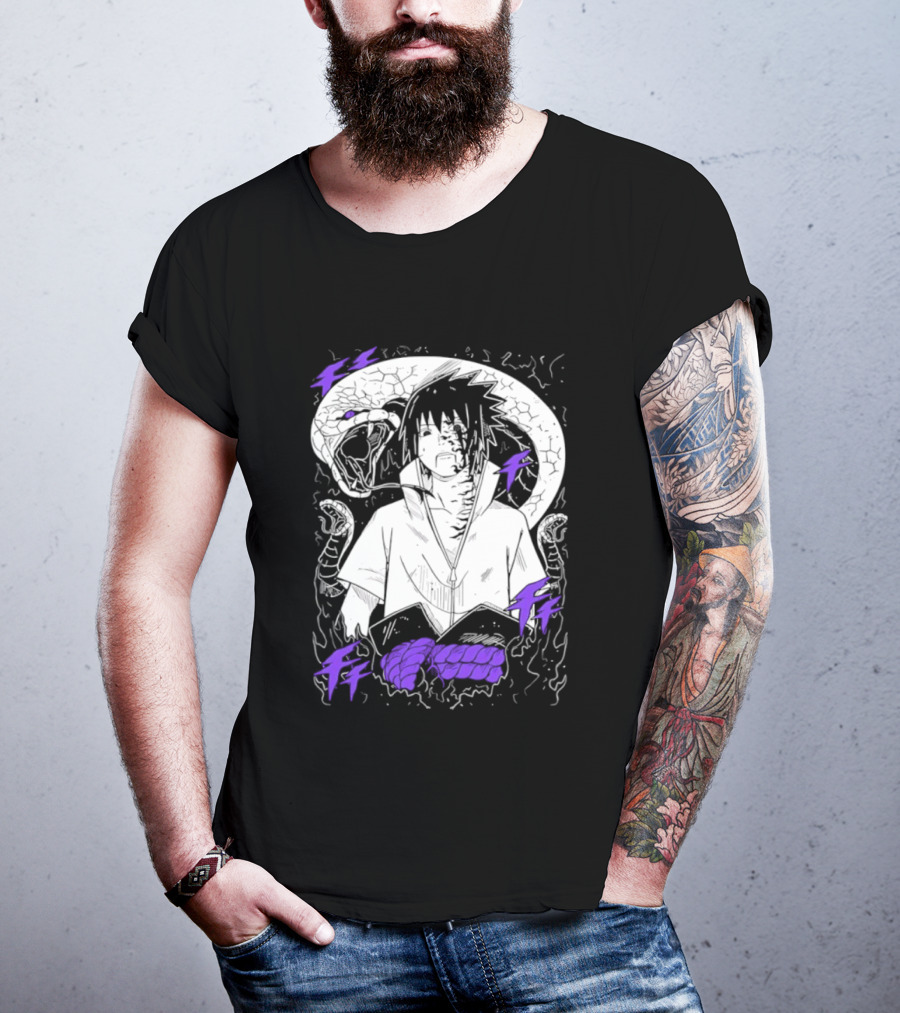 Sasuke Uchiha Orochimaru Snake Naruto Susanoo Mangekyo Sharingan T-Shirt