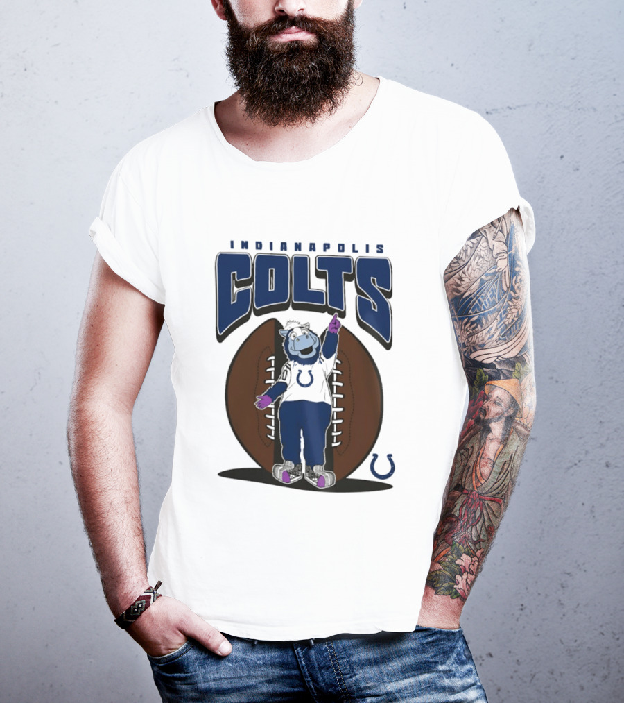 Indianapolis Colts Blue Mania Mascot Football 2026 T-Shirt