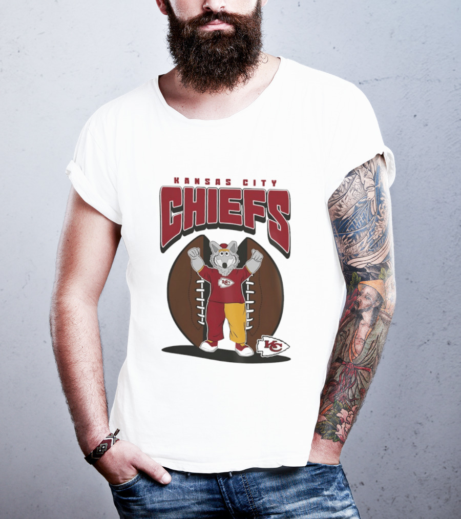 Kansas City Chiefs K.C. Wolf Mascot Football 2026 T-Shirt