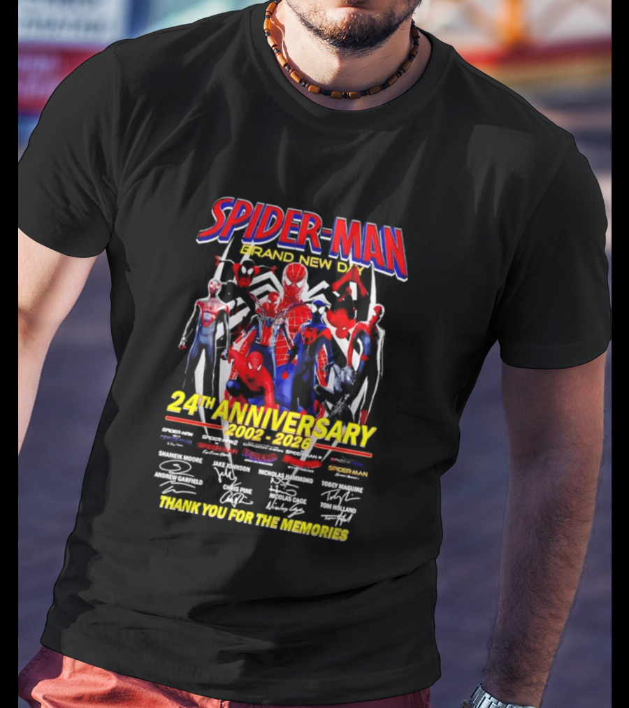Spider Man Brand New Day 24th Anniversary 2002 2026 Thank You For The Memories T-Shirt