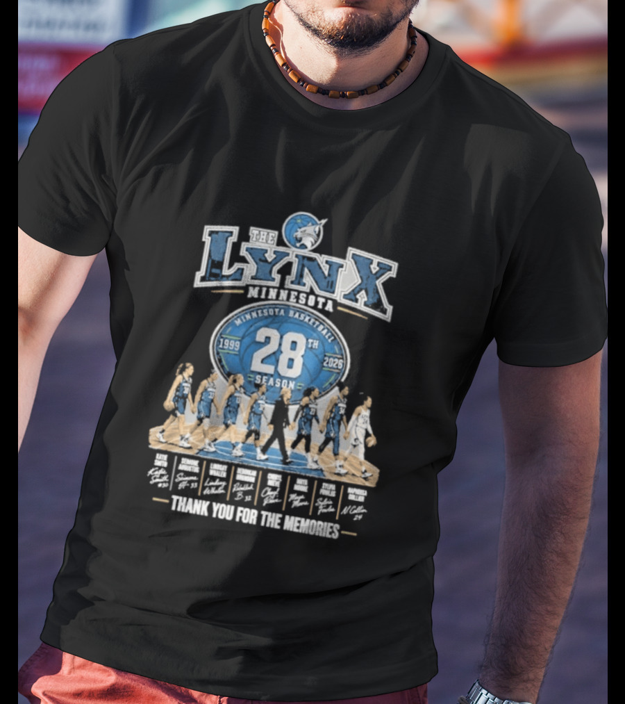 The Lynx Minnesota Basketball 28th Season 1999 2026 Thank You For The Memories Legend Player T-Shirt