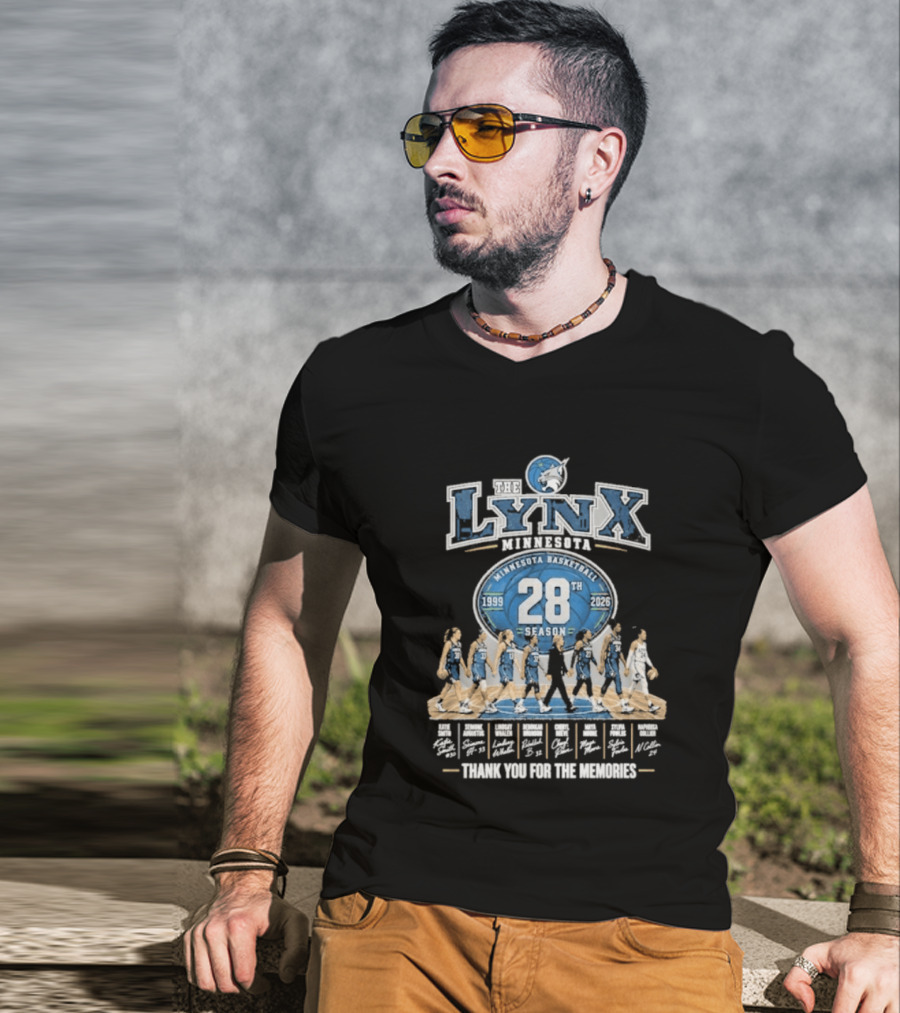 The Lynx Minnesota Basketball 28th Season 1999 2026 Thank You For The Memories Legend Player T-Shirt