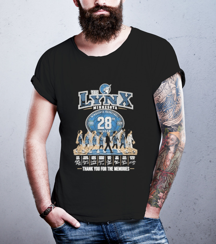 The Lynx Minnesota Basketball 28th Season 1999 2026 Thank You For The Memories Legend Player T-Shirt