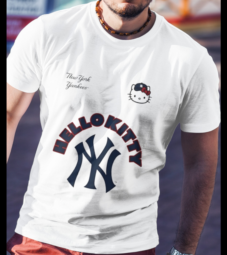 New York Yankees Hello Kitty Collaboration August 22 Yankee Stadium T-Shirt