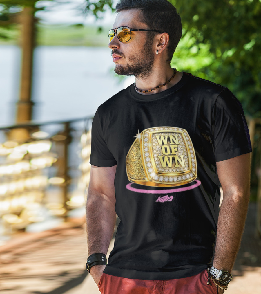 WN OF WIN Championship Gold Ring With Diamonds T-Shirt