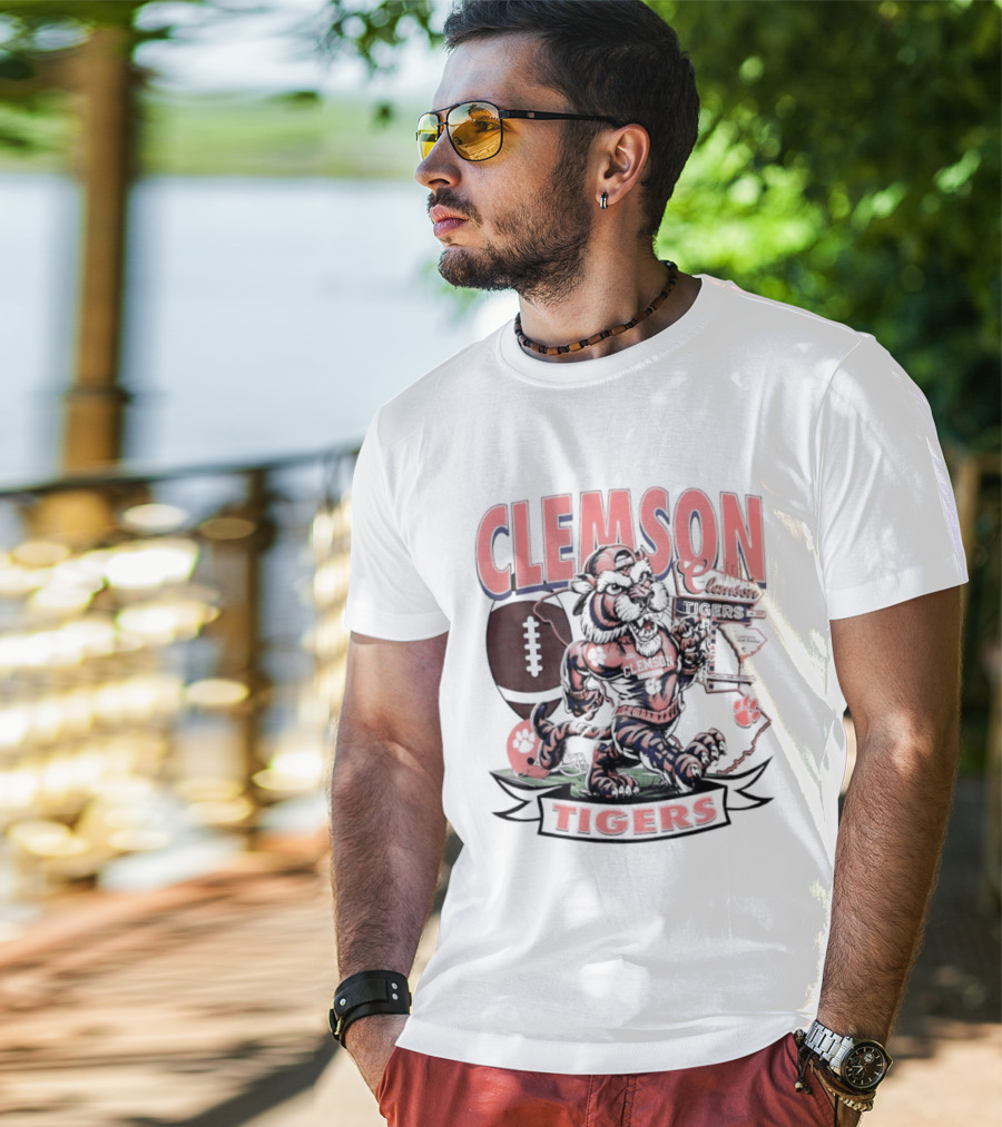 Clemson Tigers Football NCAA Cartoon T-Shirt