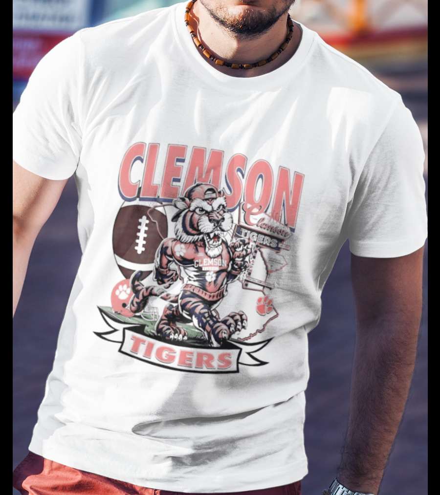 Clemson Tigers Football NCAA Cartoon T-Shirt