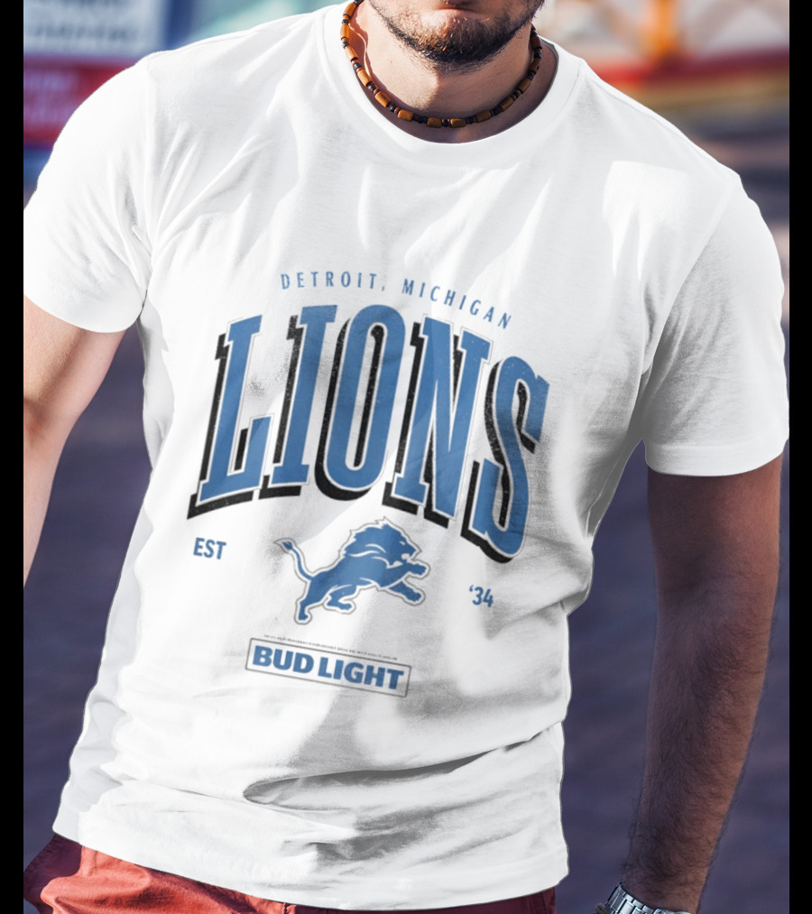 Detroit Michigan Lions Est '34 Bud Light T-Shirt