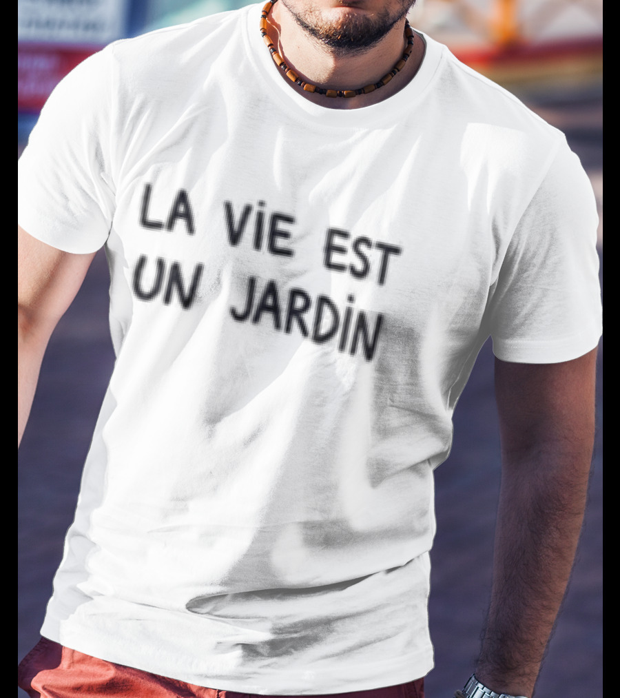 Justice Smith La Vie Est Un Jardin Bold French T-Shirt