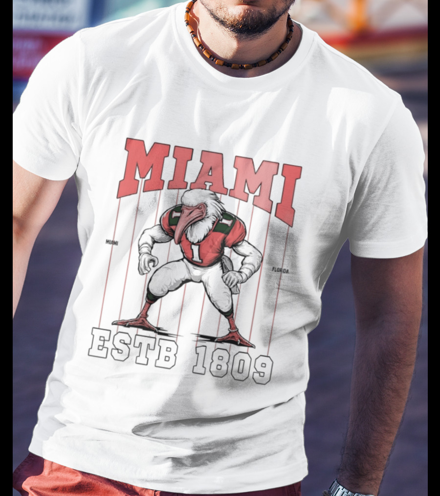 Miami Hurricanes Ibis Football ESTB 1809 T-Shirt