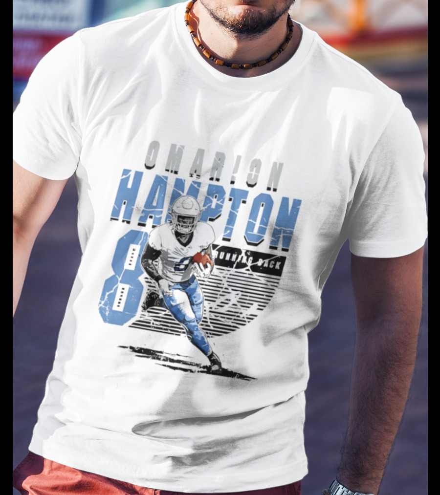 Omarion Hampton 8 Running Back Los Angeles Chargers Football T-Shirt