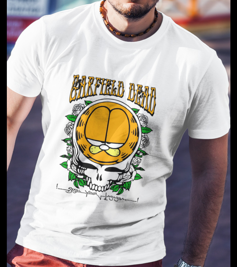 Garfield Dead Steal Your Lasagna Grateful Mashup T-Shirt