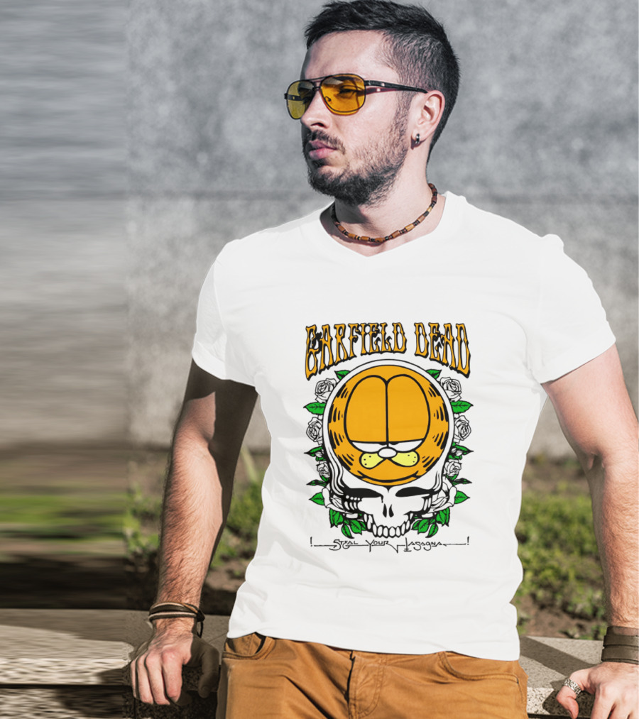 Garfield Dead Steal Your Lasagna Grateful Mashup T-Shirt