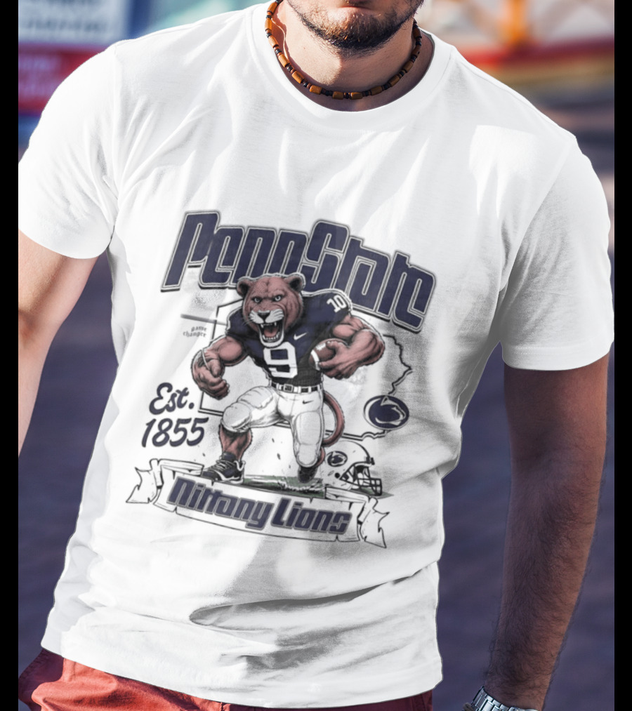 Penn State Nittany Lions Mascot Football Est 1855 T-Shirt