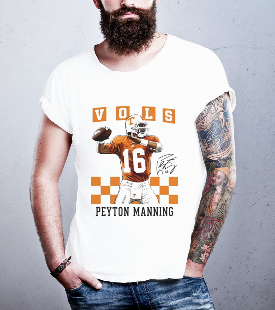 Peyton Manning 16 Vols Tennessee Football Player T-Shirt