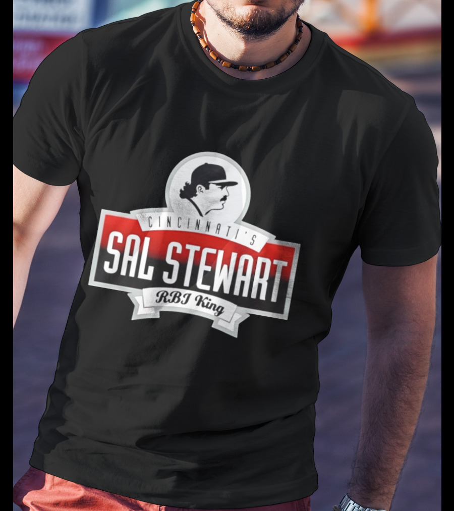 Cincinnati's Sal Stewart RBI King Iconic Baseball T-Shirt