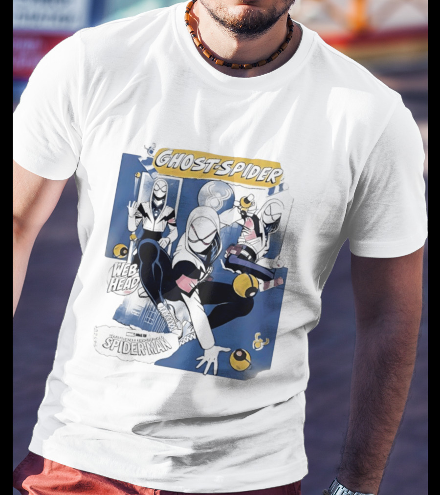 Ghost Spider Web Head Spider Man T-Shirt