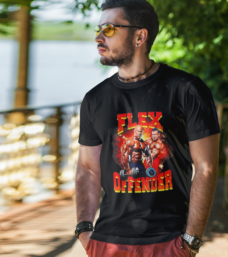 Flex Offender Bodybuilders With Dumbbells Explosion T-Shirt