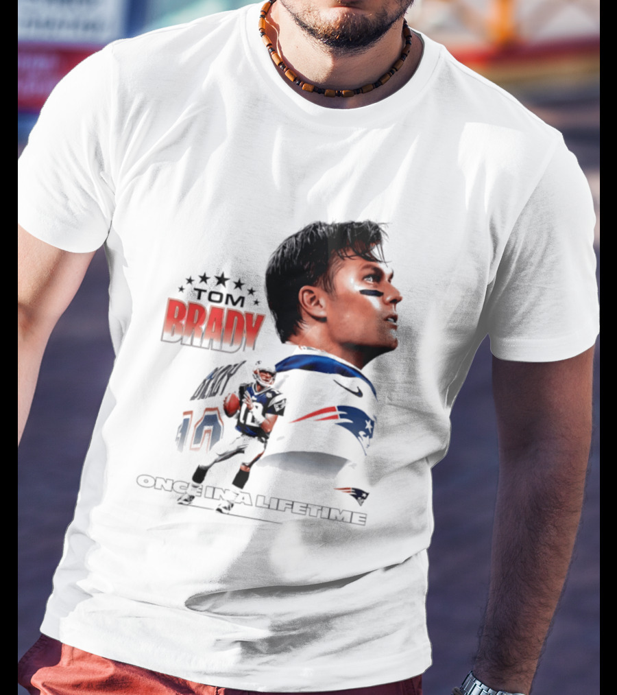 Tom Brady New England Patriots Once In A Lifetime Stars Collage T-Shirt