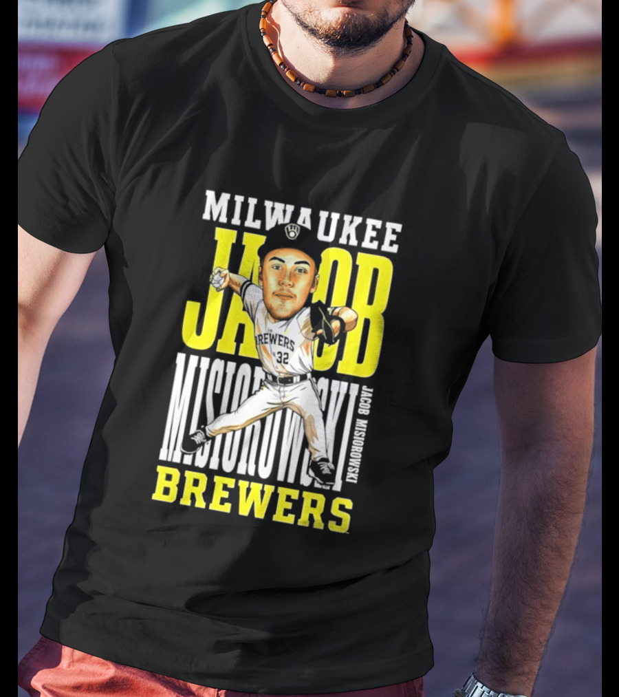 Milwaukee Brewers Jacob Misiorowski Caricature 2026 MLB T-Shirt