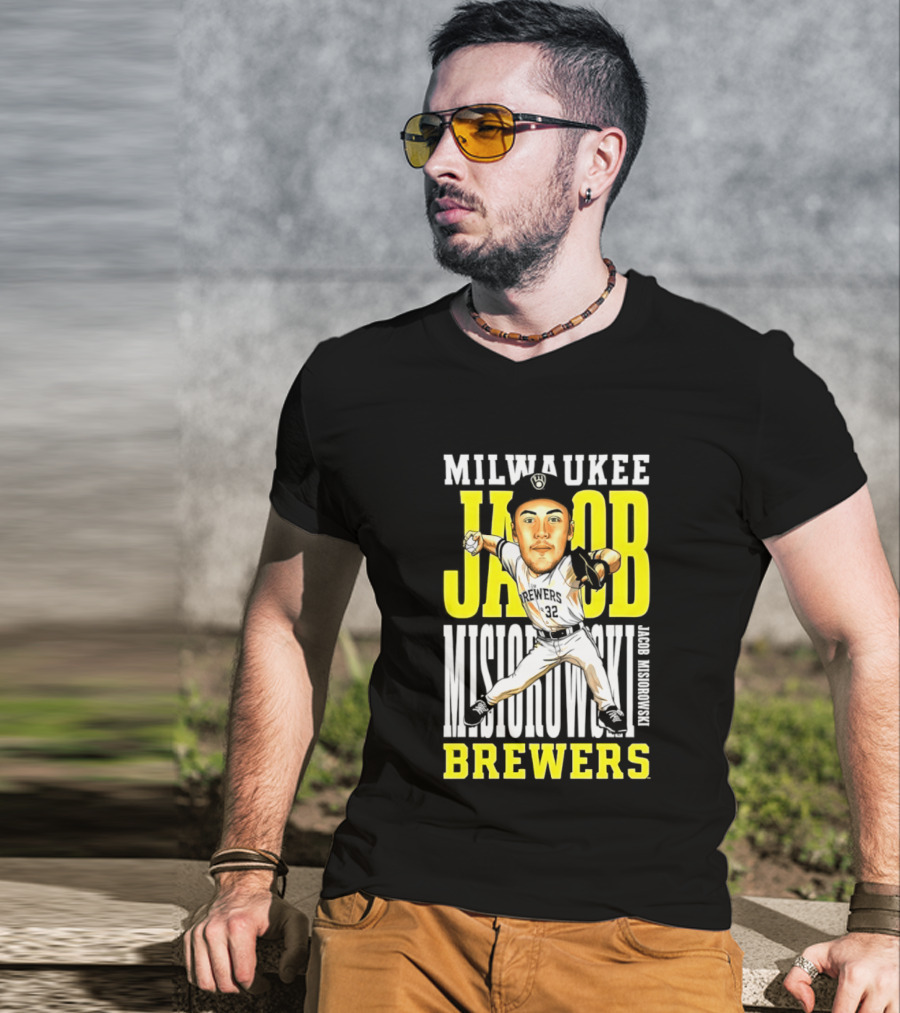 Milwaukee Brewers Jacob Misiorowski Caricature 2026 MLB T-Shirt