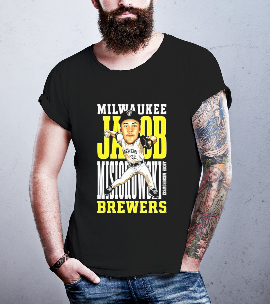 Milwaukee Brewers Jacob Misiorowski Caricature 2026 MLB T-Shirt