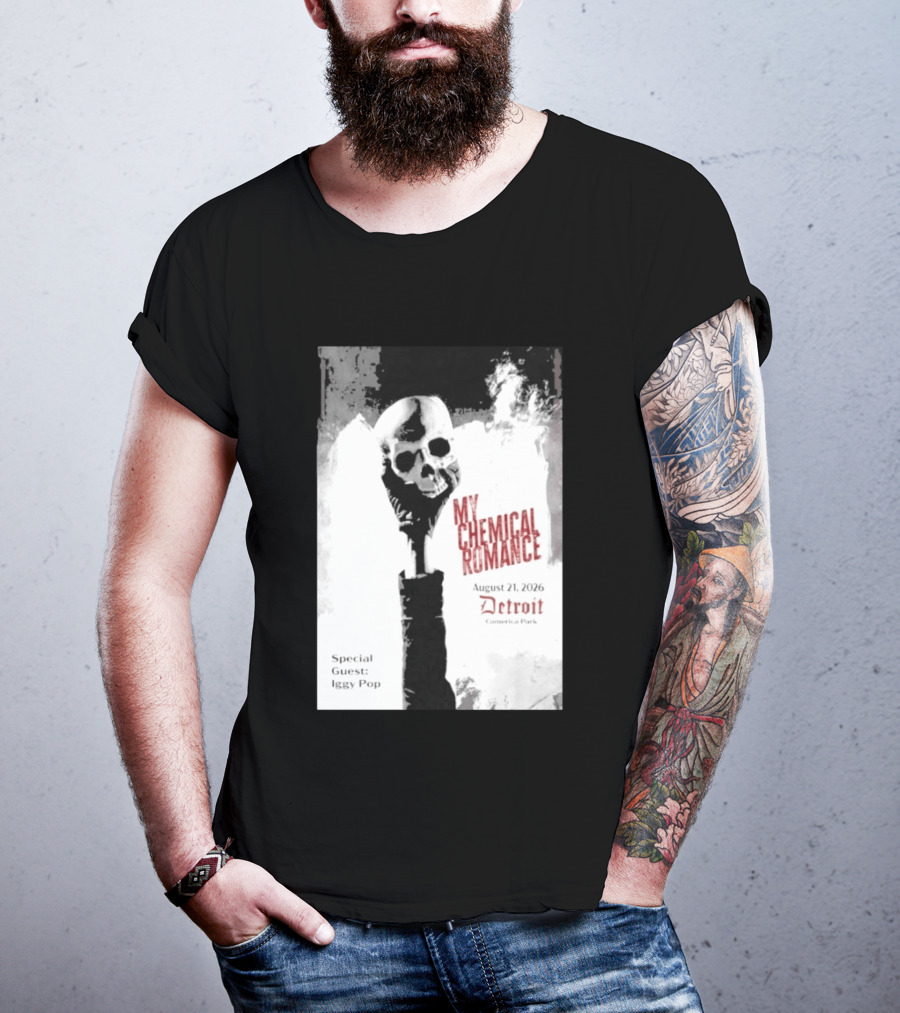 My Chemical Romance Iggy Pop August 21 2026 Comerica Park Detroit T-Shirt