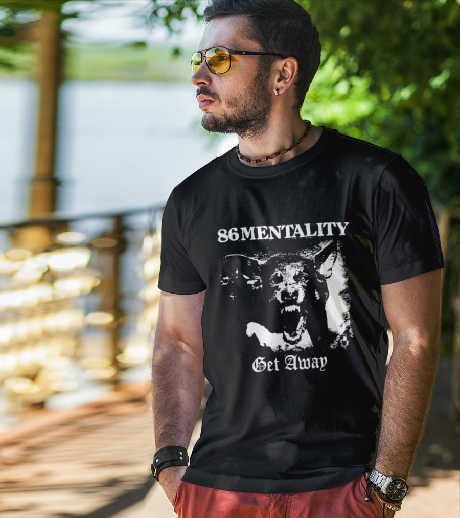 86 Mentality Get Away Hardcore Punk Iconic Dog T-Shirt