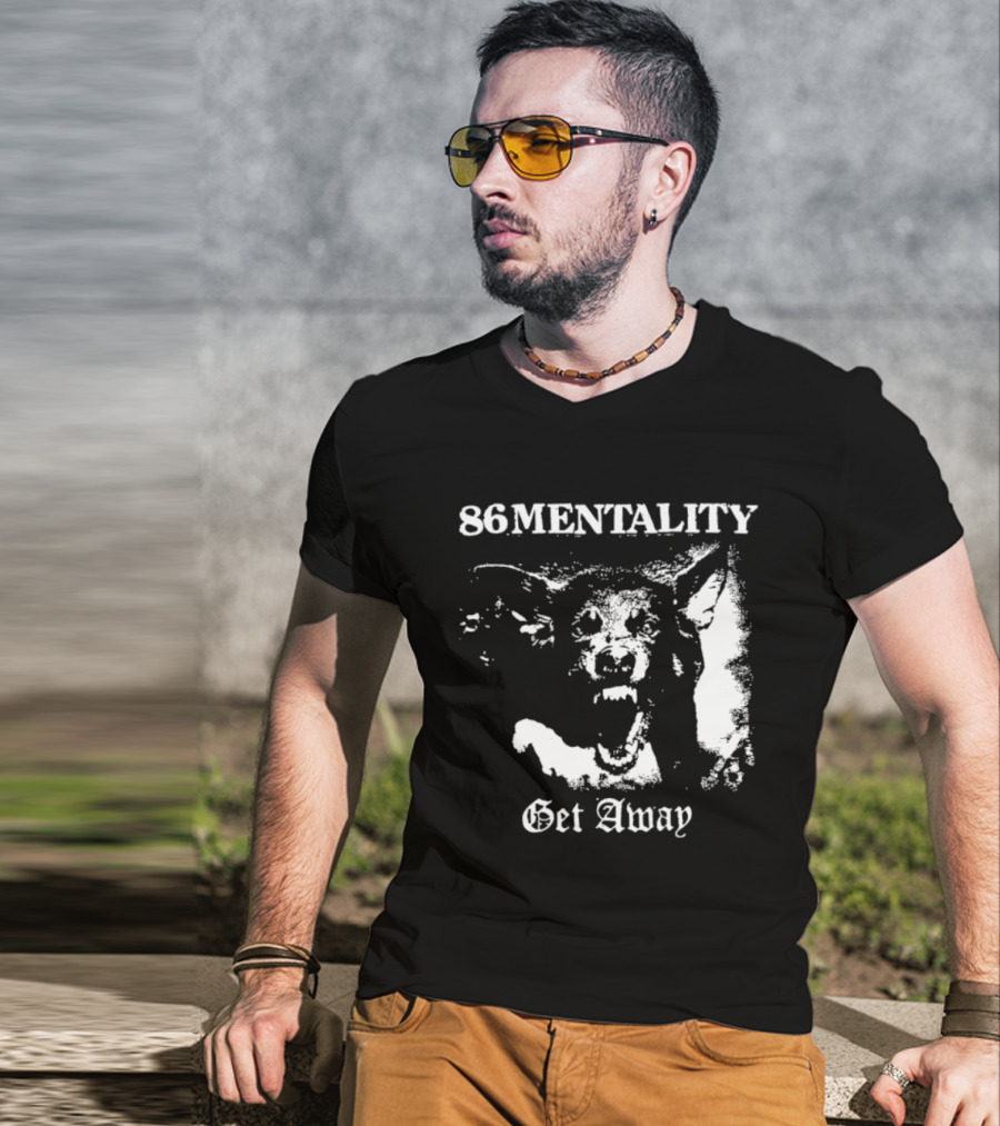 86 Mentality Get Away Hardcore Punk Iconic Dog T-Shirt
