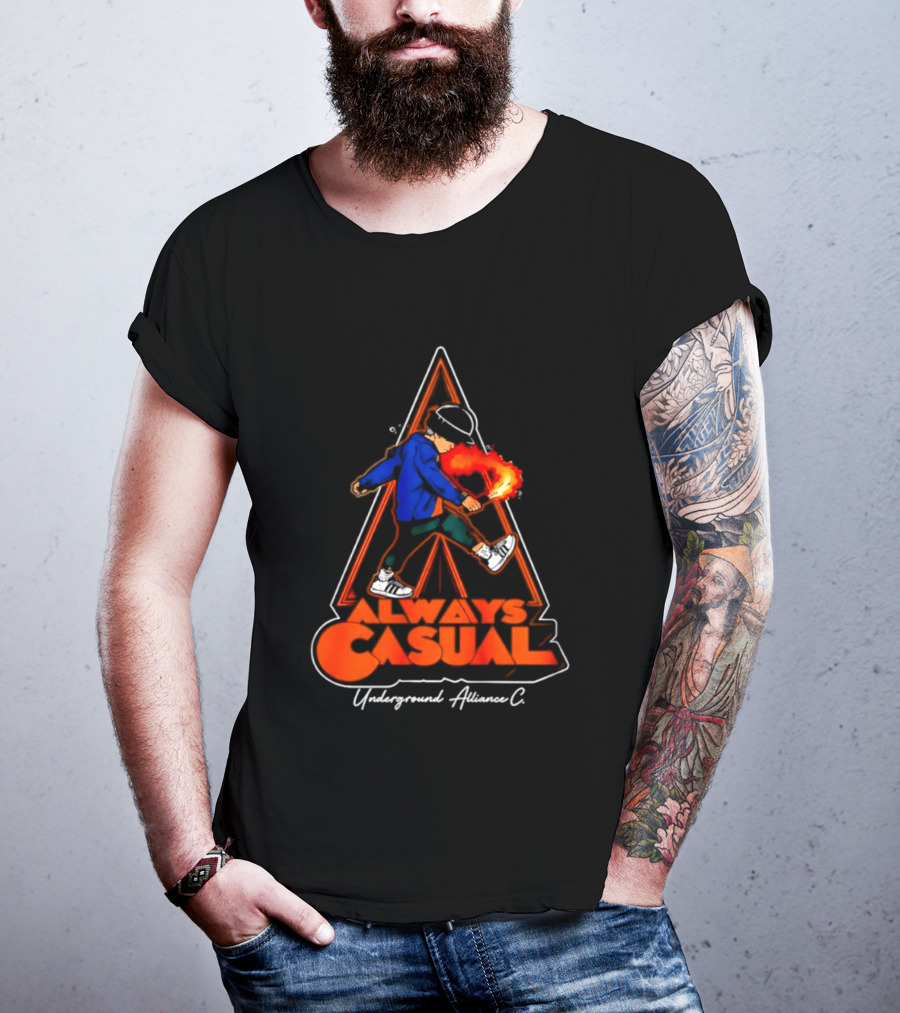 Always Casual Underground Alliance C Youth Flare Fire Backpack Street T-Shirt