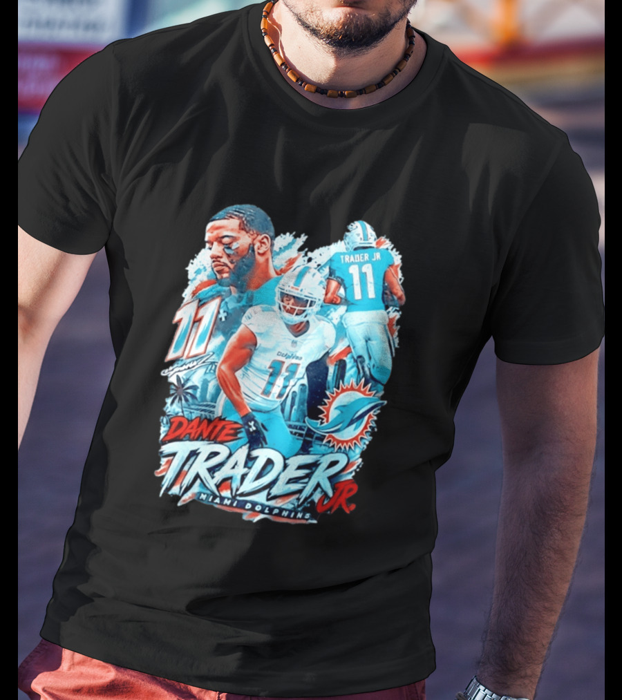 Dante Trader Jr 11 Miami Dolphins Football Player T-Shirt