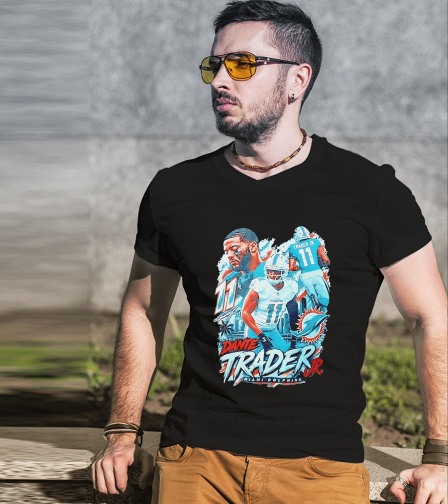 Dante Trader Jr 11 Miami Dolphins Football Player T-Shirt