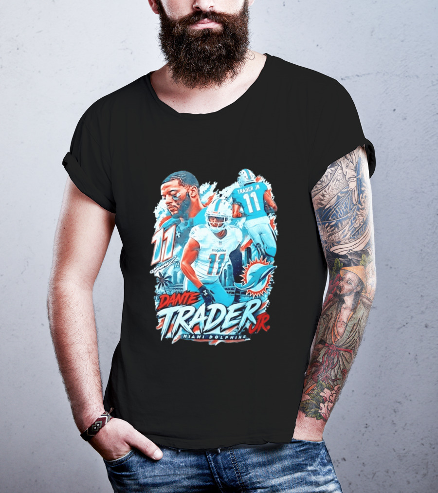 Dante Trader Jr 11 Miami Dolphins Football Player T-Shirt