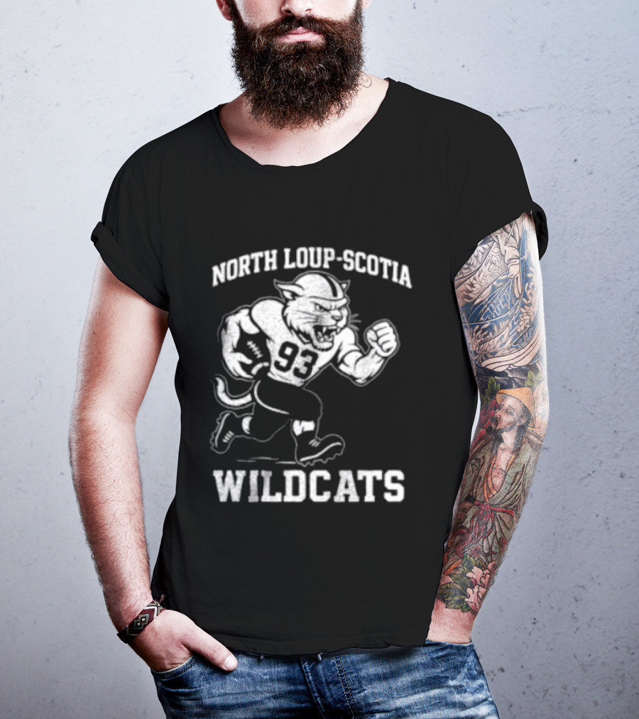 North Loup Scotia Wildcats 93 Football Player T-Shirt