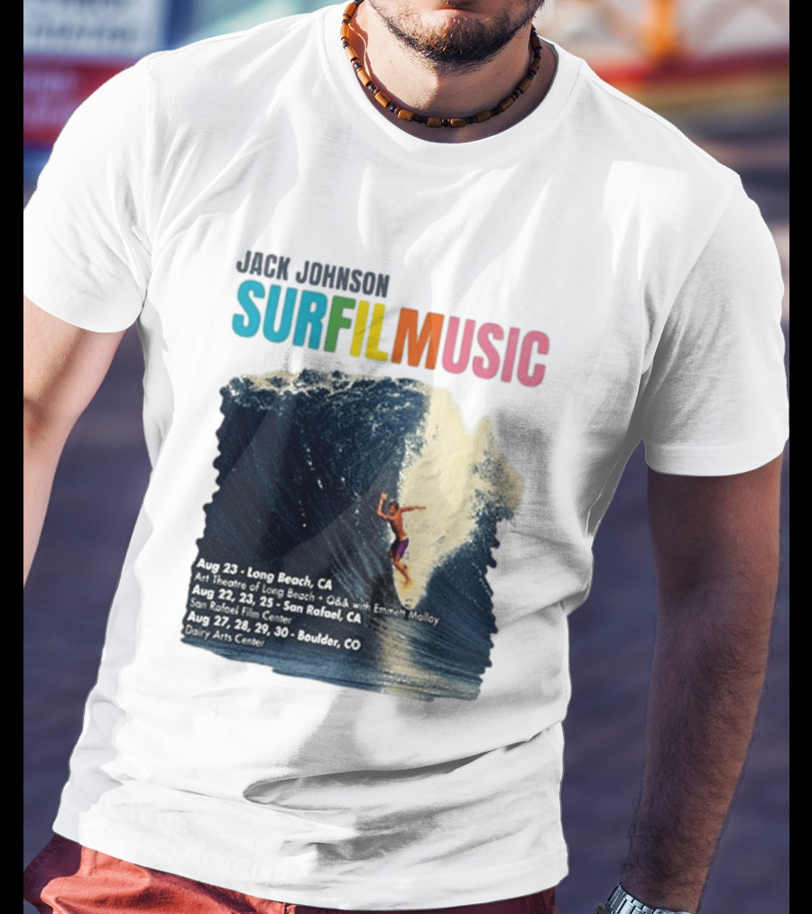 Jack Johnson Surf Film Music Long Beach Art Theatre Aug 23 2026 T-Shirt