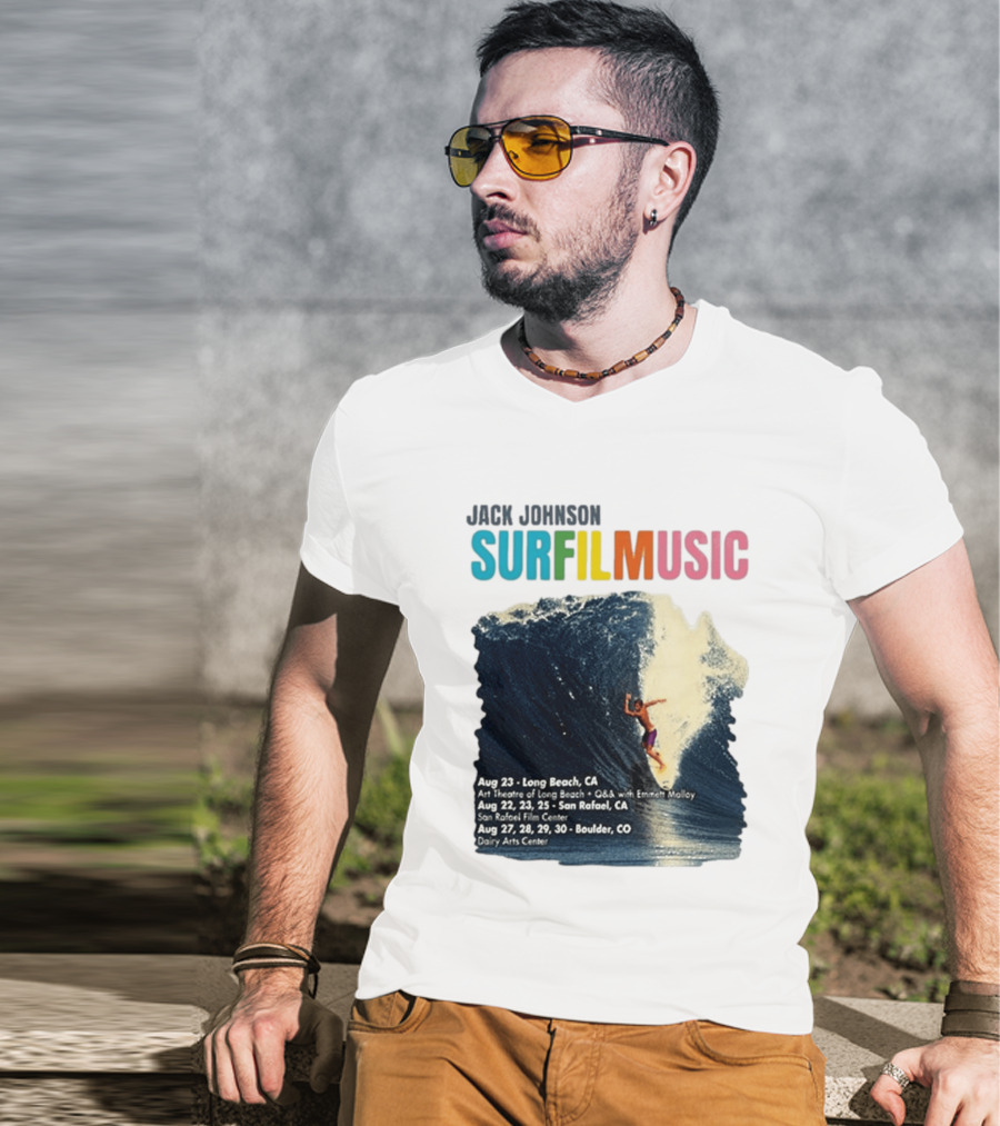 Jack Johnson Surf Film Music Long Beach Art Theatre Aug 23 2026 T-Shirt