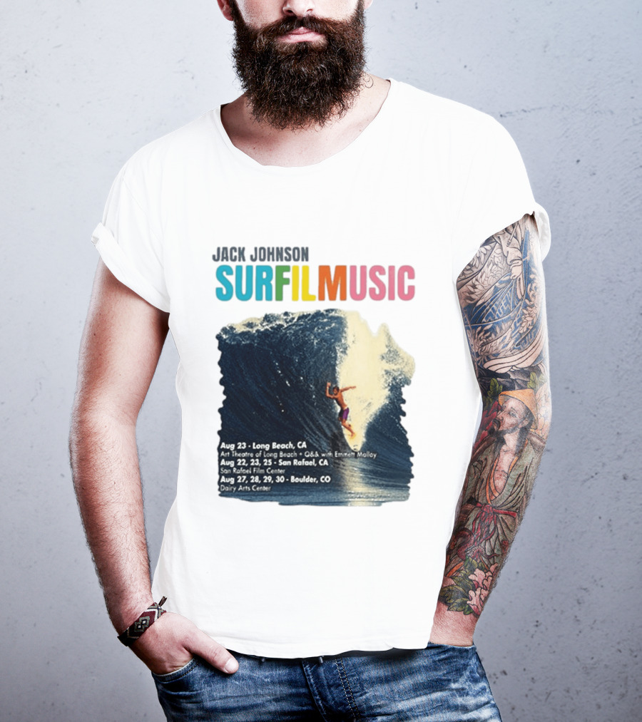 Jack Johnson Surf Film Music Long Beach Art Theatre Aug 23 2026 T-Shirt